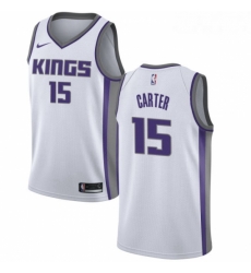 Mens Nike Sacramento Kings 15 Vince Carter Authentic White NBA Jersey Association Edition 