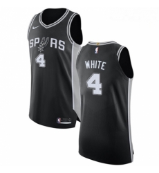 Mens Nike San Antonio Spurs 4 Derrick White Authentic Black Road NBA Jersey Icon Edition 