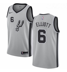 Mens Nike San Antonio Spurs 6 Sean Elliott Authentic Silver Alternate NBA Jersey Statement Edition