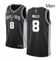 Mens Nike San Antonio Spurs 8 Patty Mills Swingman Black Road NBA Jersey Icon Edition