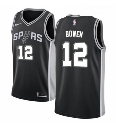 Youth Nike San Antonio Spurs 12 Bruce Bowen Swingman Black Road NBA Jersey Icon Edition