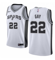 Youth Nike San Antonio Spurs 22 Rudy Gay Swingman White Home NBA Jersey Association Edition 