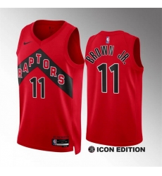 Men Toronto Raptors 11 Bruce Brown Jr Red Icon Edition Stitched Basketball Jersey