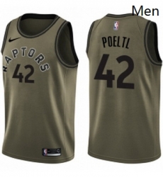 Mens Nike Toronto Raptors 42 Jakob Poeltl Swingman Green Salute to Service NBA Jersey