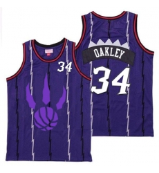 Raptors 34 Charles Oakley Purple Logo Retro Jersey 5