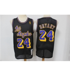 Lakers 24 Kobe Bryant Black Hardwood Classics Mesh Jersey