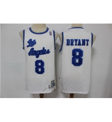 Lakers 8 Kobe Bryant White Hardwood Classics Swingman Jersey