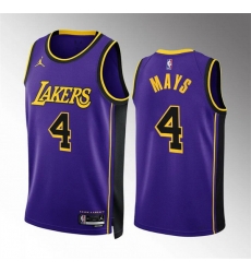 Men Los Angeles Lakers 4 Skylar Mays Purple Statement Edition Stitched Basketball Jersey