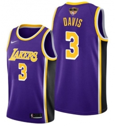 Men's Los Angeles Lakers #3 Anthony Davis 2020 Purple Finals Stitched NBA Jersey