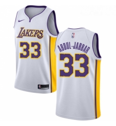 Womens Nike Los Angeles Lakers 33 Kareem Abdul Jabbar Swingman White NBA Jersey Association Edition