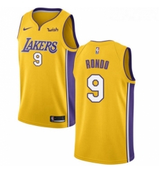 Youth Nike Los Angeles Lakers 9 Rajon Rondo Swingman Gold NBA Jersey Icon Edition 