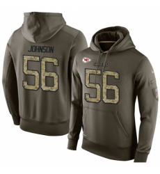 NFL Nike Kansas City Chiefs 56 Derrick Johnson Green Salute To Service Mens Pullover Hoodie