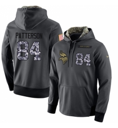 NFL Mens Nike Minnesota Vikings 84 Cordarrelle Patterson Stitched Black Anthracite Salute to Service Player Performance Hoodie