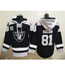 Los Angeles Raiders Sitched Pullover Hoodie #81 Tim Brown