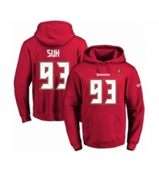 Football Mens Tampa Bay Buccaneers 93 Ndamukong Suh Red Name Number Pullover Hoodie