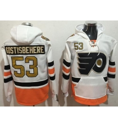 Flyers #53 Shayne Gostisbehere White 3rd Name & Number Pullover NHL Hoodie