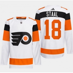 Men Philadelphia Flyers 18 Marc Staal White 2024 Stadium Series Stitched Jersey