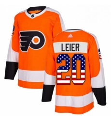 Mens Adidas Philadelphia Flyers 20 Taylor Leier Authentic Orange USA Flag Fashion NHL Jersey 