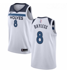 Mens Nike Minnesota Timberwolves 8 Jerryd Bayless Swingman White NBA Jersey Association Edition 