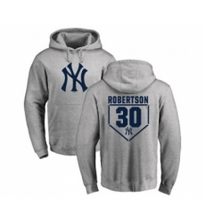 Men MLB Nike New York Yankees 30 David Robertson Gray RBI Pullover Hoodie