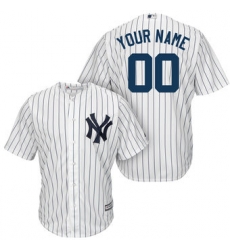 Men Women Youth All Size New York Yankees Majestic White Navy Home Cool Base Custom Jersey II