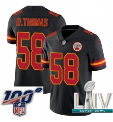 2020 Super Bowl LIV Men Nike Kansas City Chiefs #58 Derrick Thomas Limited Black Rush Vapor Untouchable NFL Jersey