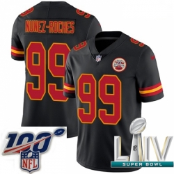 2020 Super Bowl LIV Men Nike Kansas City Chiefs #99 Rakeem Nunez-Roches Limited Black Rush Vapor Untouchable NFL Jersey