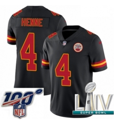 2020 Super Bowl LIV Youth Nike Kansas City Chiefs #4 Chad Henne Limited Black Rush Vapor Untouchable NFL Jersey