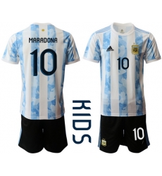 Kids Argentina Short Soccer Jerseys 027