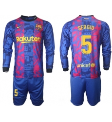 Men Barcelona Long Sleeve Soccer Jerseys 519