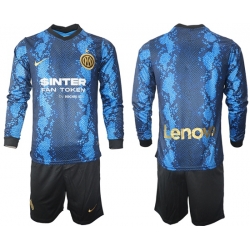 Men Inter Milan Long Sleeve Soccer Jerseys 522