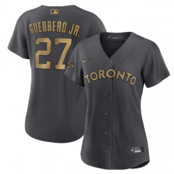 Women Toronto Blue Jays 27 Vladimir Guerrero Jr  2022 All Star Charcoal Stitched Baseball Jersey 