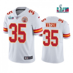 Men Women Youth Toddler Kansas City Chiefs 35 Jaylen Watson White Super Bowl LVII Patch Vapor Untouchable Limited Stitched Jersey