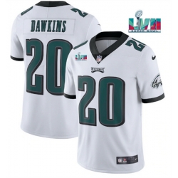 Men Women Youth Toddler Philadelphia Eagles 20 Brian Dawkins White Super Bowl LVII Patch Vapor Untouchable Limited Stitched Jersey