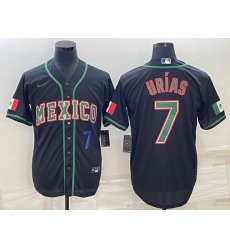 Men's Mexico Baseball #7 Julio Urias 2023 Black World Baseball Classic Stitched Jerseys