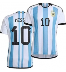 Men Argentina #10 Lion Messi white Blue 2024 Soccer Jersey