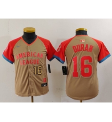 Youth American League 16 Jarren Duran Cream 2024 All Star Limited Stitched Jersey 1